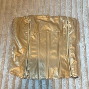 Fashion Nova Metallic Gold Corset
